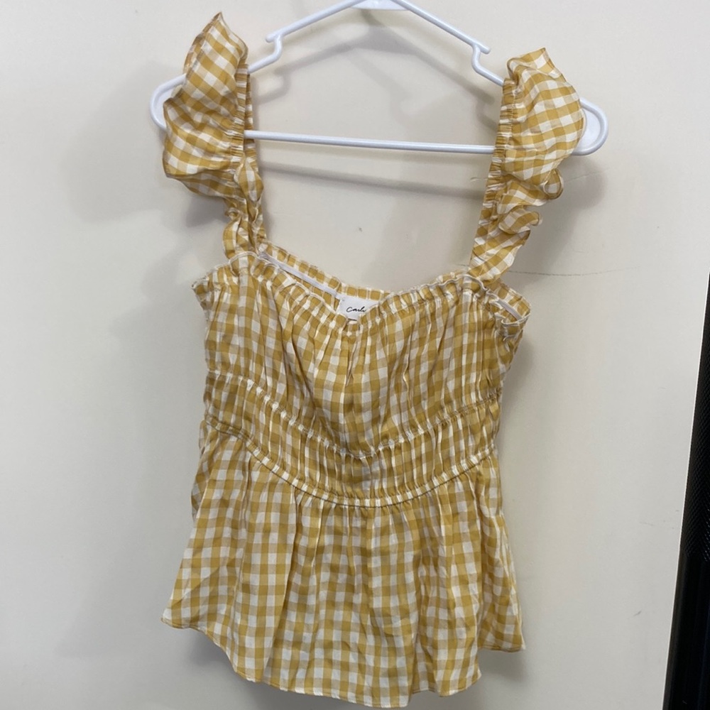 Yellow gingham top